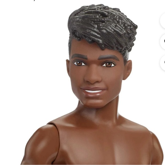 BARBIE KEN BEACH DOLL WITH DARK HAIR AND COLORFUL TROPICAL SWIM TRUNKS NWT - Picture 2 of 7